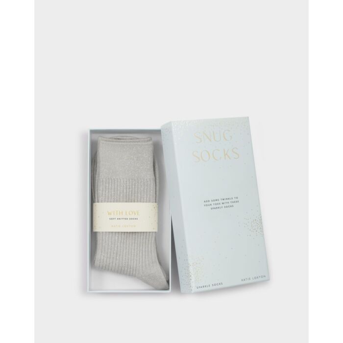 Katie Loxton Gift Boxed Sparkle Socks - Grey